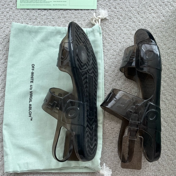 OFF-WHITE Black Jelly Zip-Tie Sandals - Picture 2 of 6